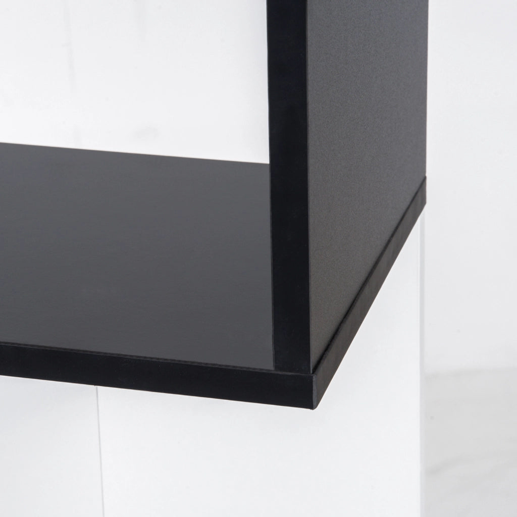 Mobile Libreria in Legno a 5 Ripiani con Divisorio, 60x24x184.5 cm, Bianco e Nero