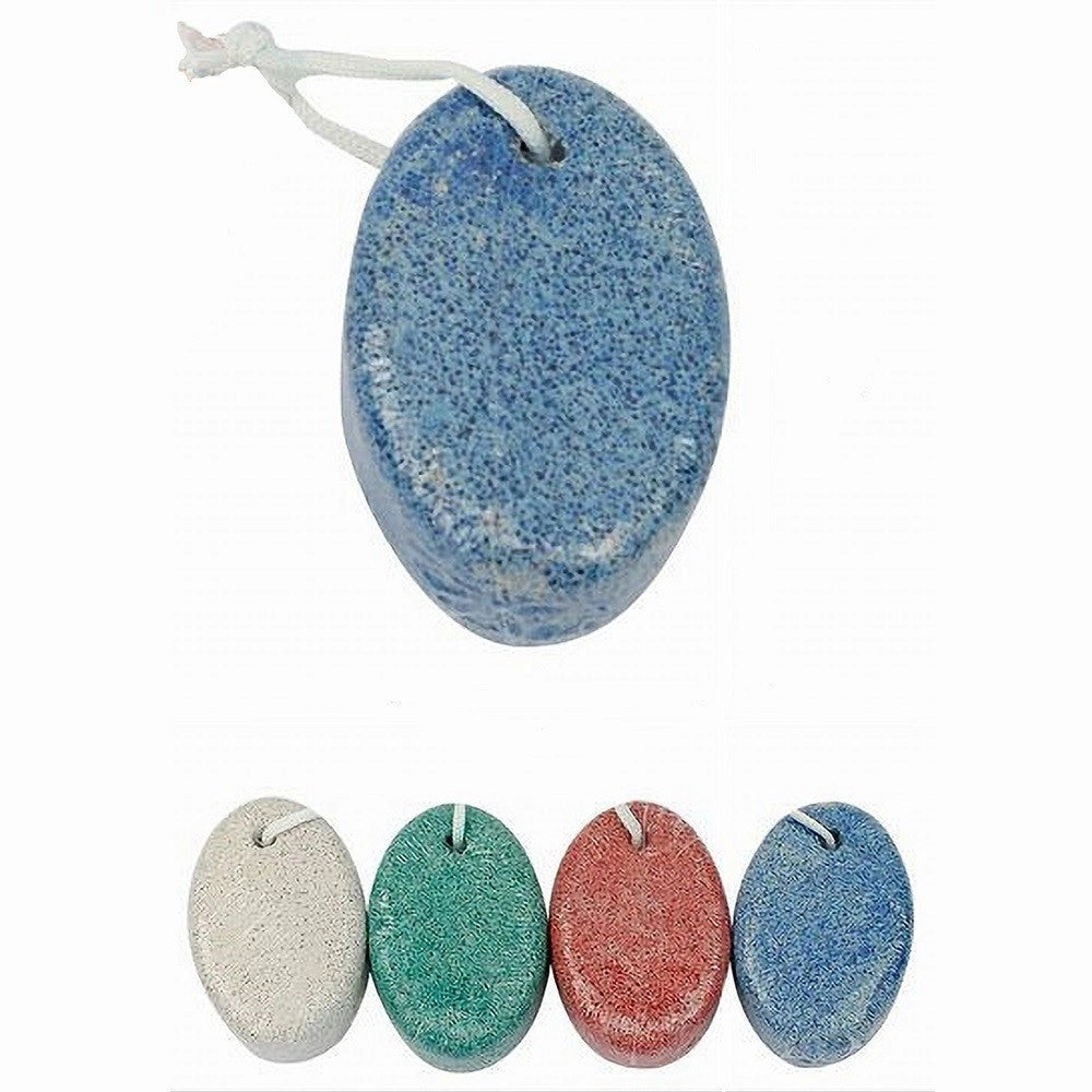 Trade Shop - Set 3 Pz Pietra Pomice Colorata Ovale Naturale Cura Piedi Calli Chiropodia 79292 -