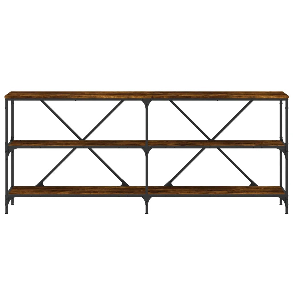 Tavolo Consolle Rovere Fumo 180x30x75cm Legno Multistrato Ferro 832855