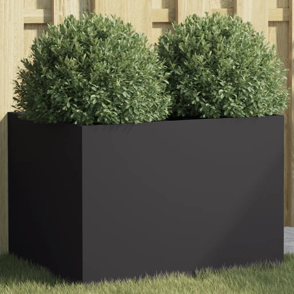 Fioriera | Cassetta per fiori | Vaso Nera 62x47x46 cm in Acciaio