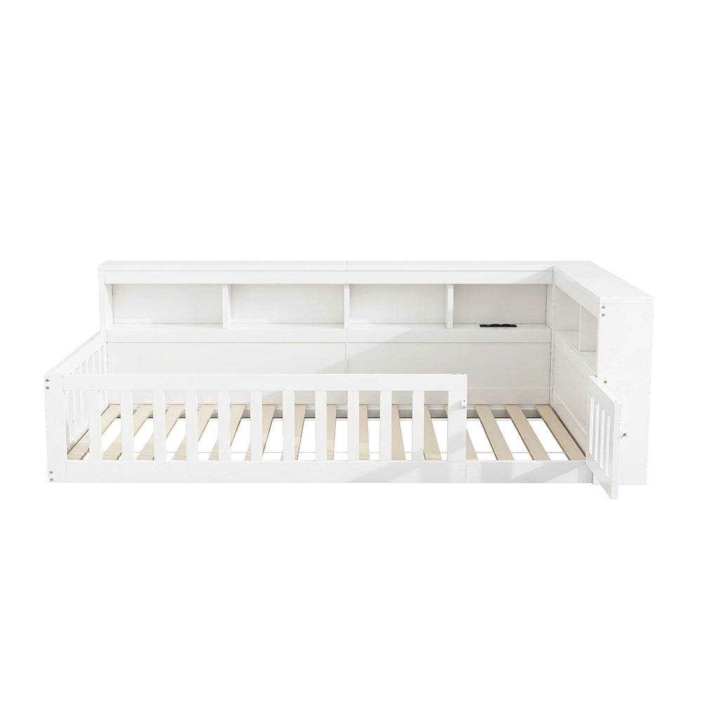 Daybed - Xylo - 90x200 cm USB balaustra bianco