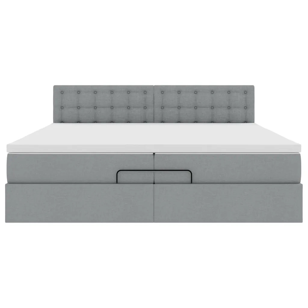 Struttura Letto Pouf con Materassi 200x200 cm in Tessuto 3312499