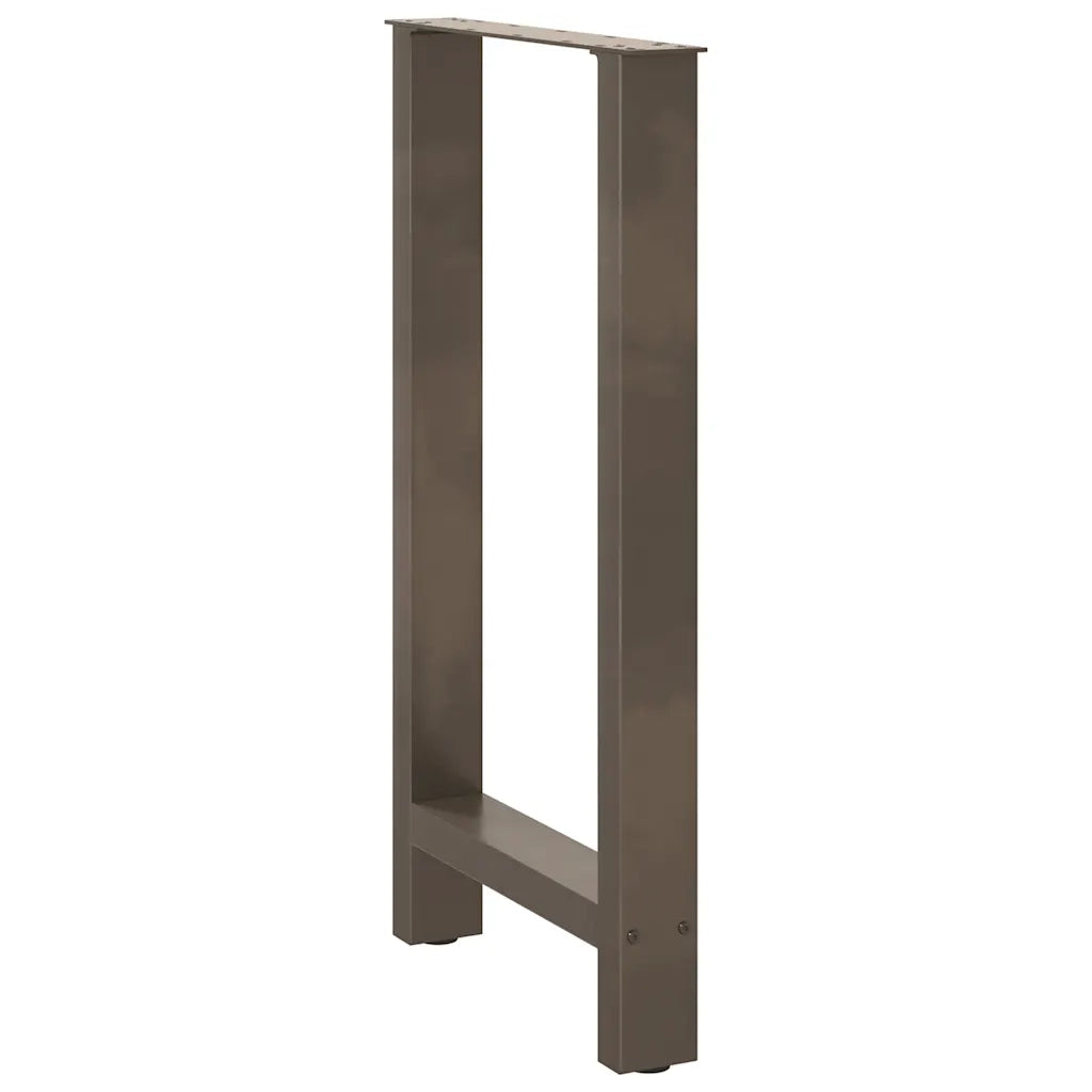 Gambe per tavolo da bar in acciaio naturale 2 pz 50x(90-91) cm in acciaio