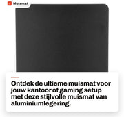Muismat in Lega di Alluminio - Antiscivolo - Ergonomico - Sostenibile - Muismat per Ufficio - 90x40 cm - Tessuto Perfetto - Muismat per Giocatori