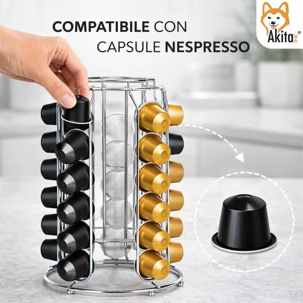 Akitaink Portacapsule Caffe' 30 Posti Dispenser Verticale