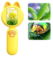 Vergrootglas digitale portatile per bambini, esperienza scientifica, giocattolo, microscopio elettronico educativo (giallo)