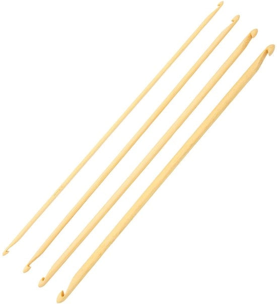 Set di aghi da cucire Tunesi a doppia faccia - 4 pezzi - dimensioni 3mm/4mm/5mm/6mm - lunghezza 23,9cm - progettato per principianti - design efficiente - aghi da cucire da maglia