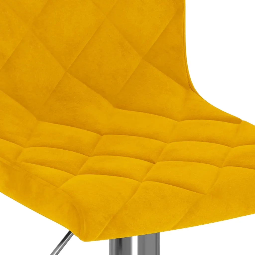 Sgabelli da Bar 2 pz Giallo Senape in Velluto 333694