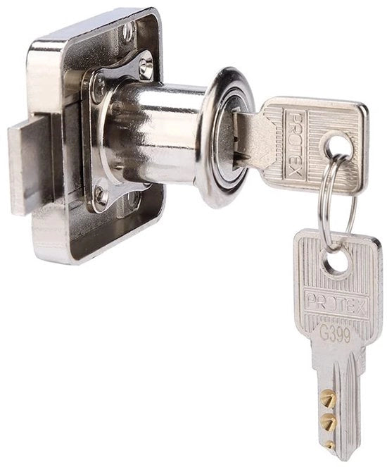 Sistema di Sicurezza per Mobili - Fermo Antintrusione - Chiusura per Cassetto - Chiusura per Cassetto Unifunzionale - Accessori per Chiavi - Diametro del Foro ca. 1 cm