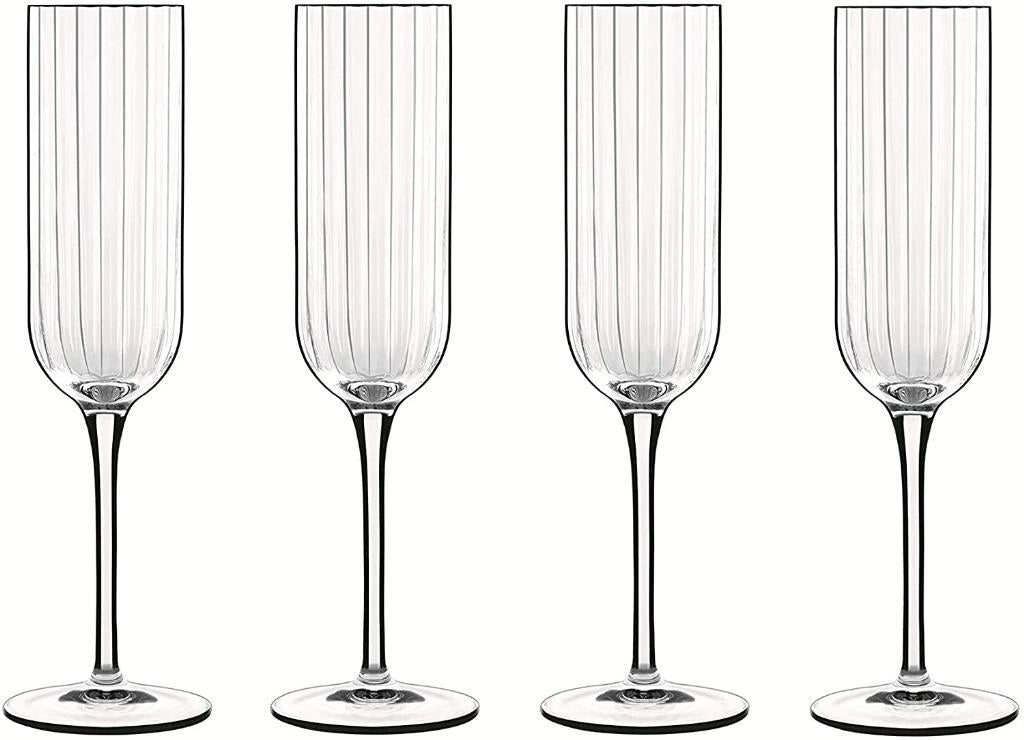 Set 4 Calici Flute Flut Bach in Vetro High Tech 21 cl Luigi Bormioli