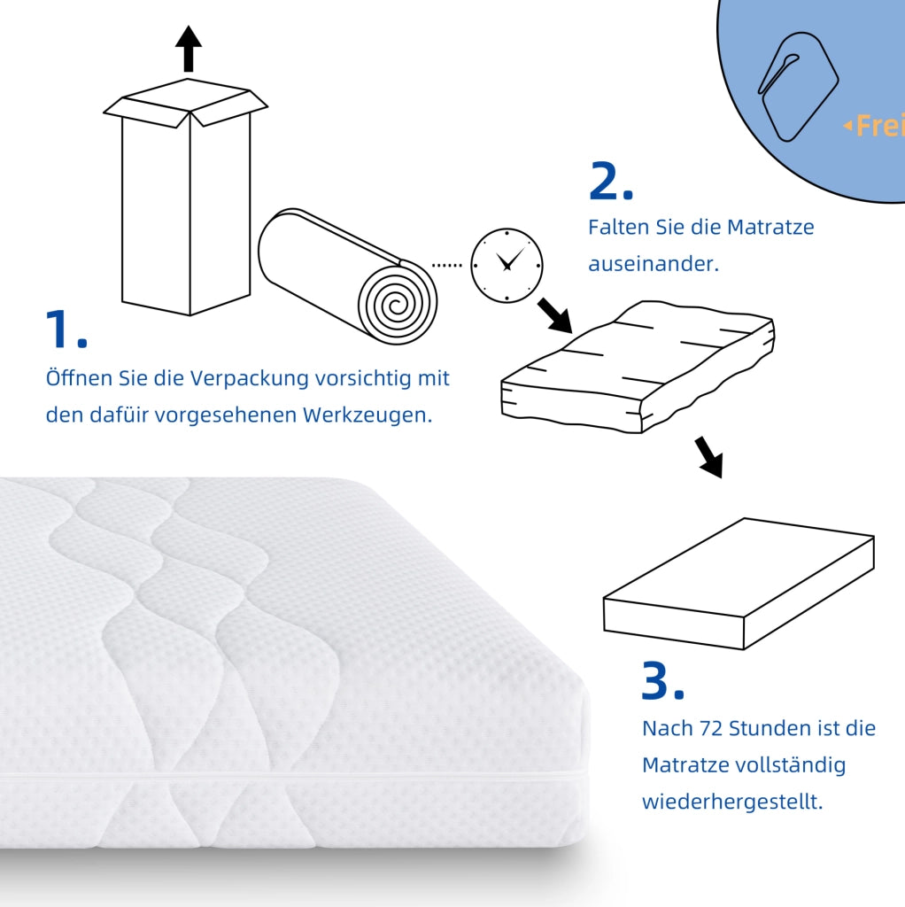 Materasso a molle e schiuma 7 zone H3/H4 bianco e grigio