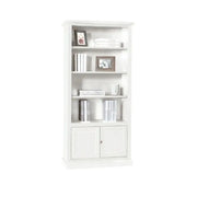 Libreria 2 ante 4 ripiani  arte povera in legno massello e mdf con rifinitura in bianco 90X41X186 H