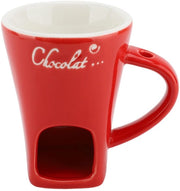 Fonduta per Chocolata - Vassoio con Forchetta Incluso - Riscaldamento per Candelina - Adatto per Snack - Sicuro per Lavastoviglie - Diametro Superiore 10 cm - Fondo per Fonduta