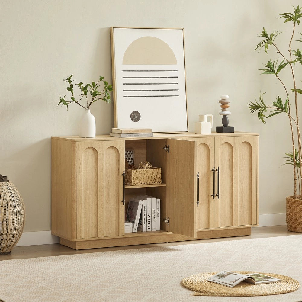 Credenza con 4 Ante ¨C MINIMAL ¨C Legno, Soft-Close, 160cm, Soggiorno