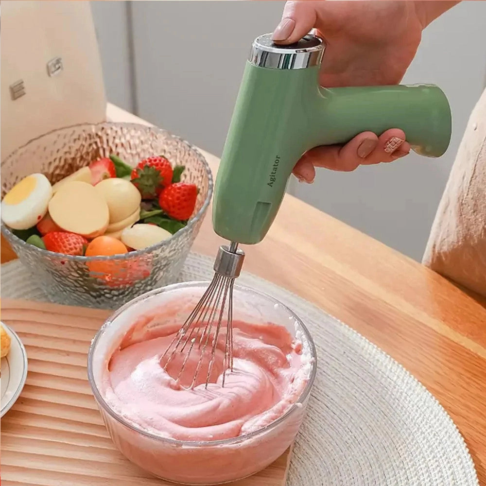 Trade Shop - Mini Frullatore Elettrico Ricaricabile Multifunzionale Con Frusta Sbattitore -