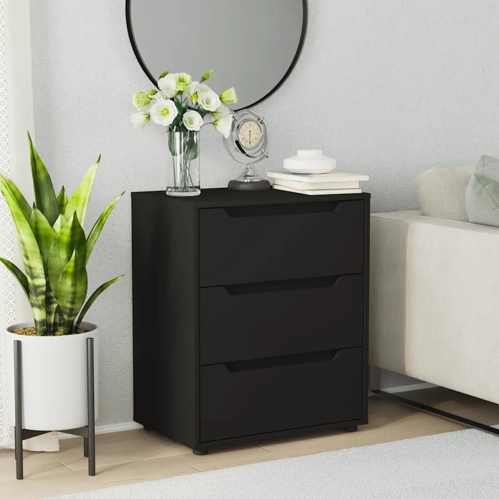 Credenza VISNES Nera 60x40x73 cm in Legno Multistrato 4108285