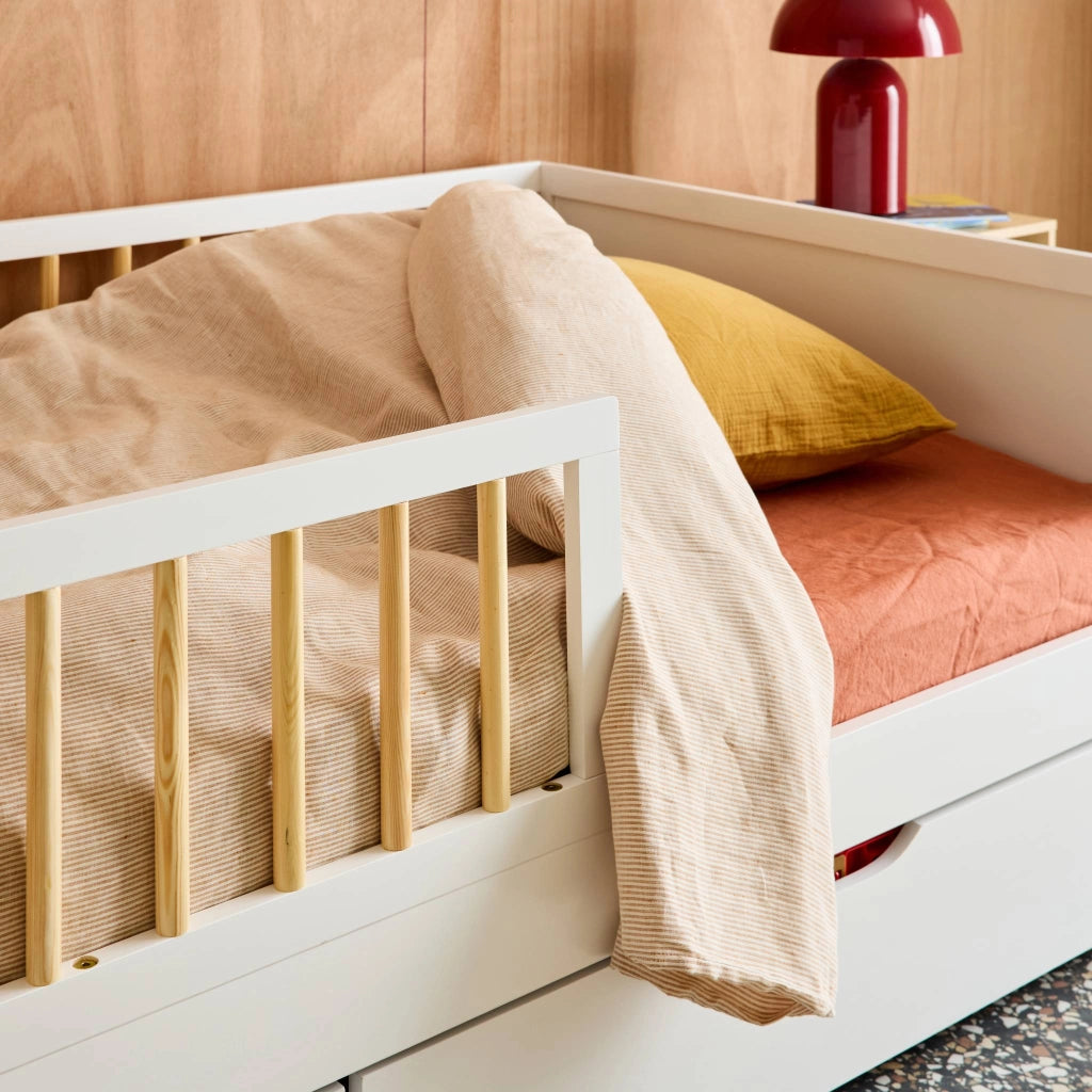 Letto bambino 90cm pino naturale rete a doghe inclusa, bianco