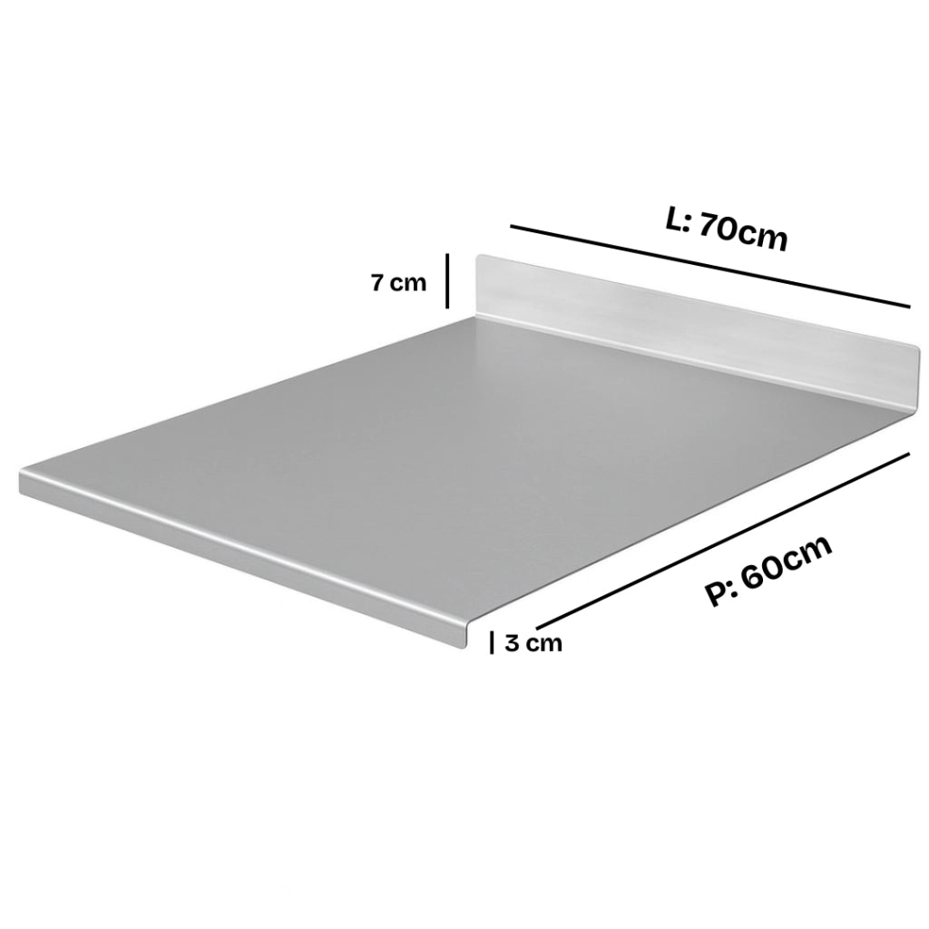 ZOIMANIA - Spianatoia con Tarocco - Acciaio Inox - Cucina - Profondità 60 Dimensione Spianatoia: L 70 x P 60 x 7cm x 3cm