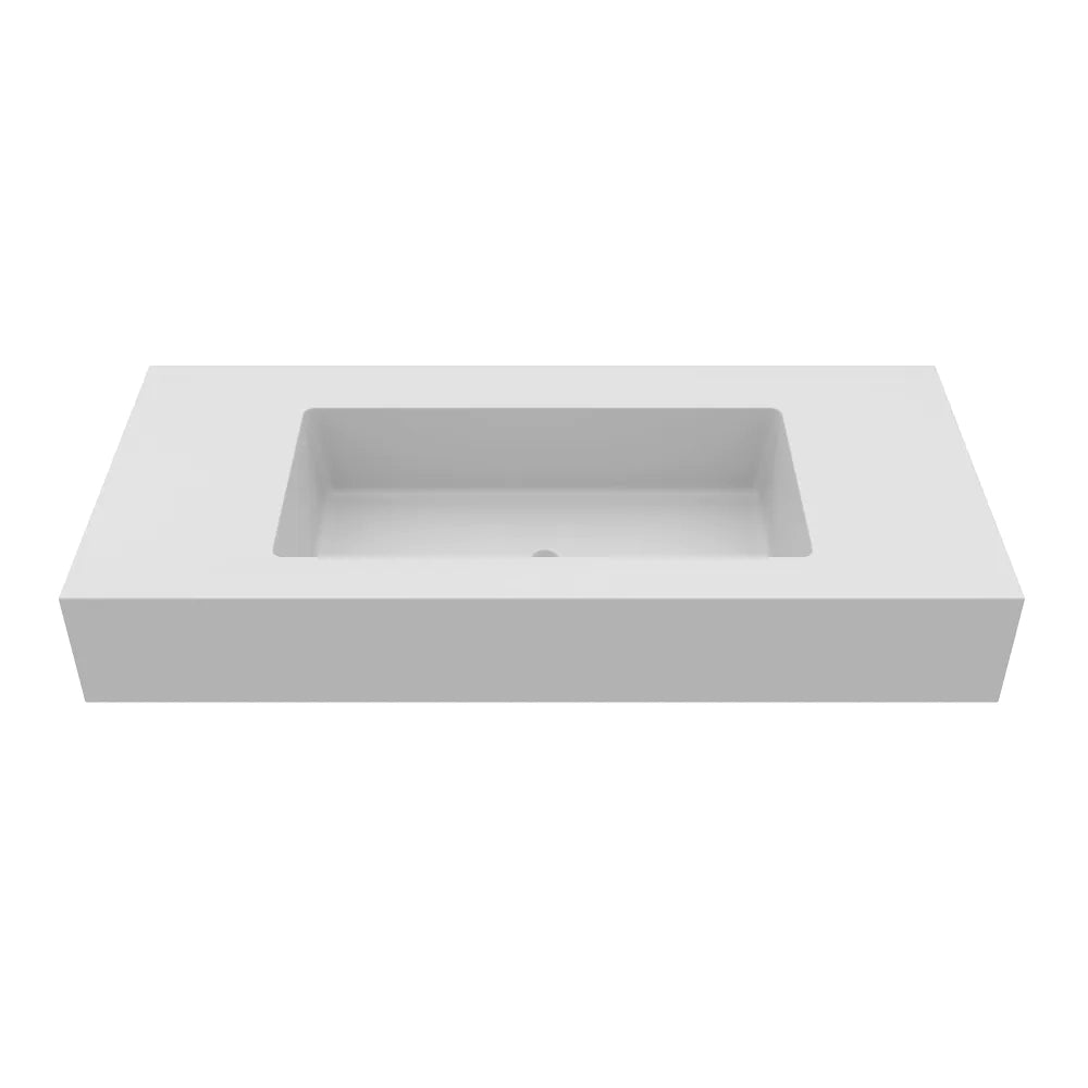 Lavabo sospeso in marmoresina 120cm bianco opaco | Koro