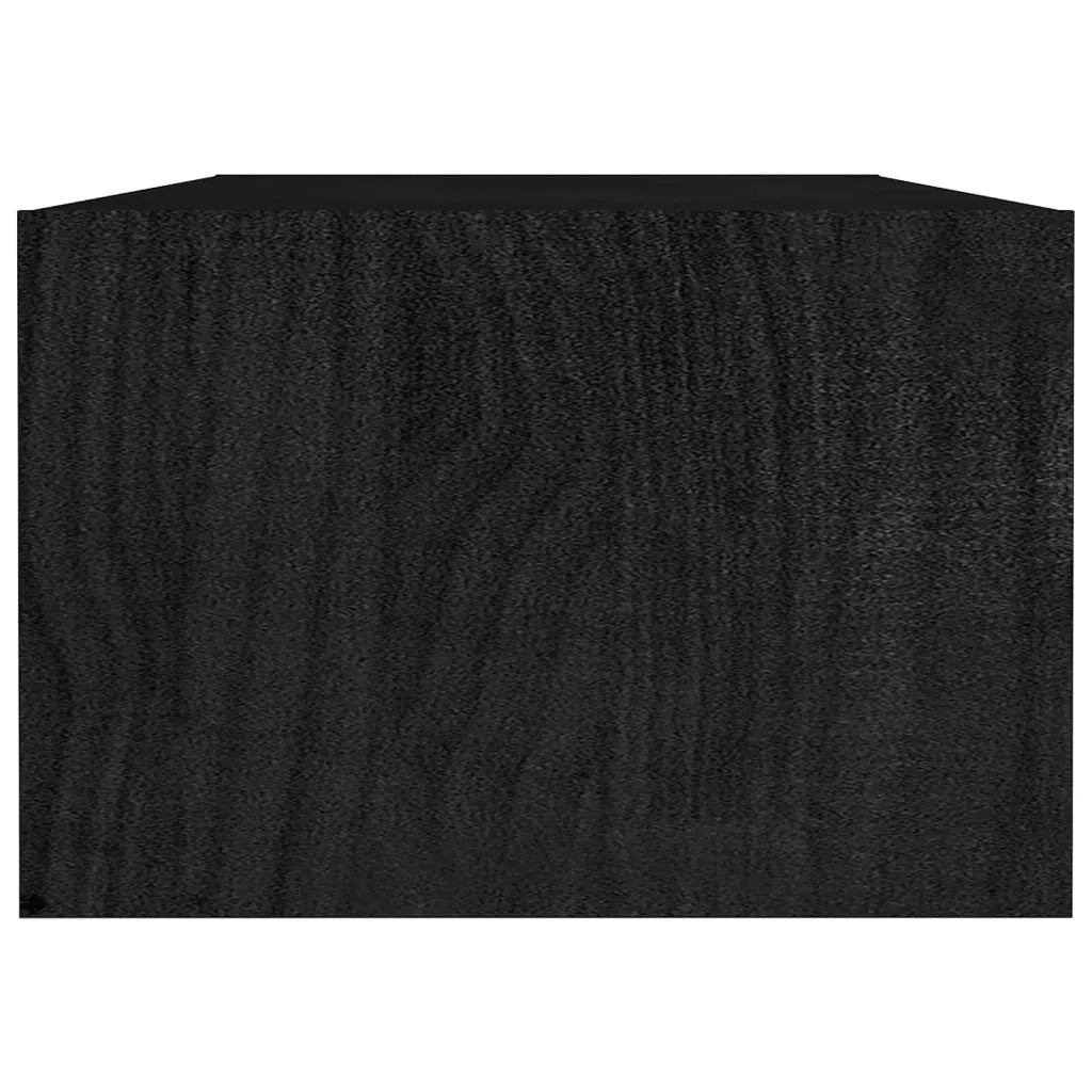 Tavolino da Salotto Nero 110x50x34 cm Legno Massello di Pino 809916