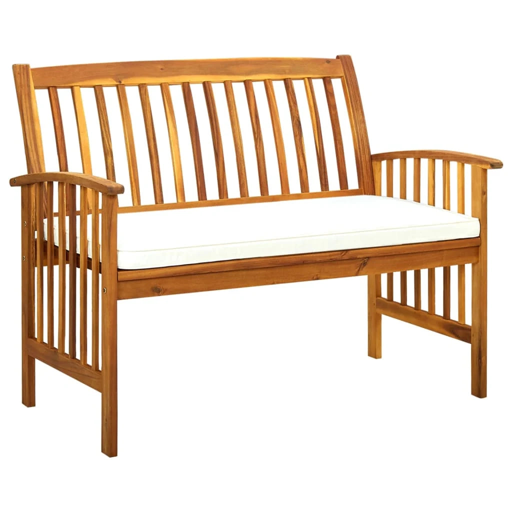 Panca da giardino mobili da esterno per patio mobili da terrazza con cuscini 119 x 64 x 90 cm legno massello di acacia 02_0011590