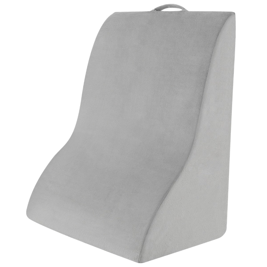 Cuscino a cuneo per dormire con design curvo unico e fodera lavabile in lavatrice, Cuscino triangolare Grigio-Cuscini