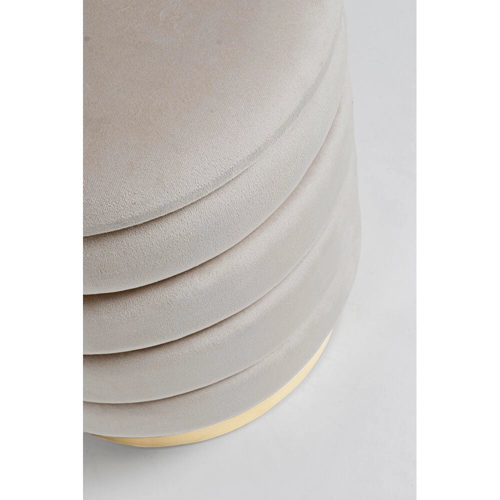 Set di 2 Pouf Contenitore Rotondi in Velluto con Base Dorata - TINI