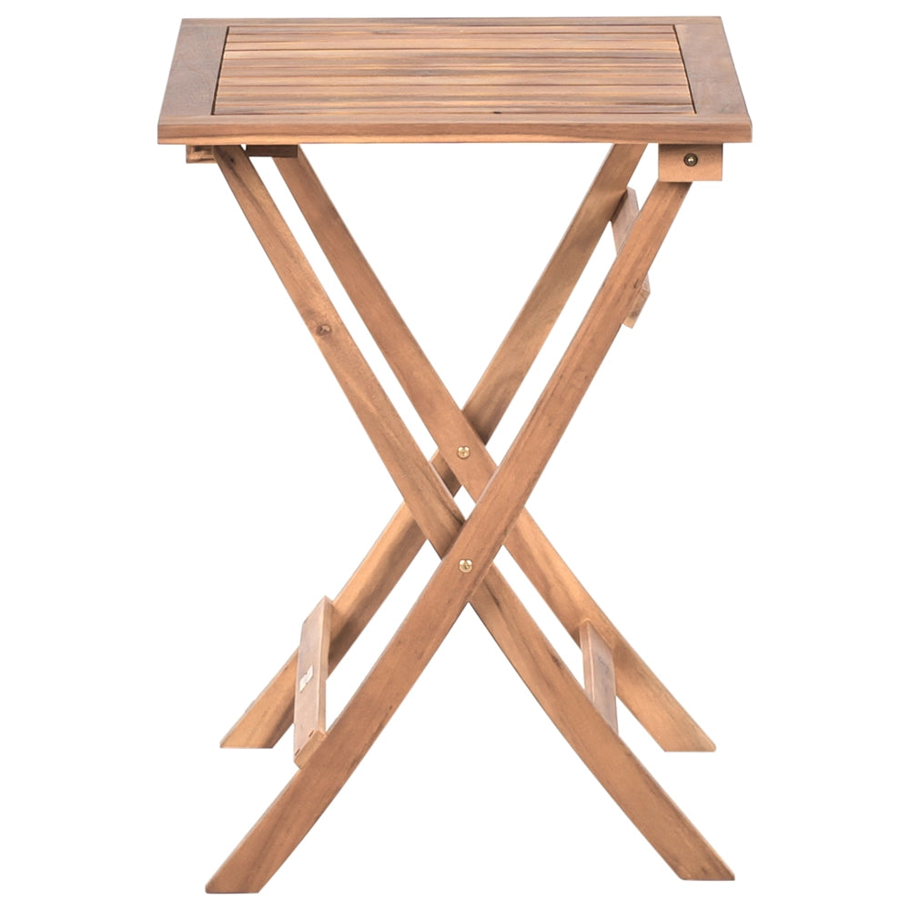 Set da balcone in legno di acacia marrone e nero pieghevole esterno elegante