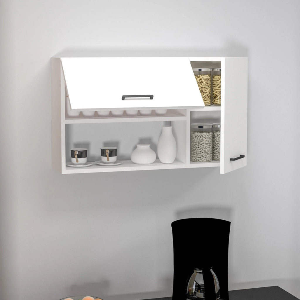 Rassa, Mobile Pensile 2 Ripiani, 90x52h cm Bianco