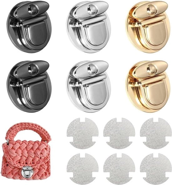 Fermoferro a 6 pezzi per borse con chiusura a molla Ø 4,5 cm per borse in pelle e accessori per borse DIY