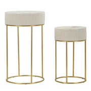 Set di Tavolini VKH772, Beige, Legno, 50x50x90 cm