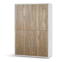 Mobile Multiuso 4 Ante 108x161x41 cm Ossido Bianco/Noce Stelvio