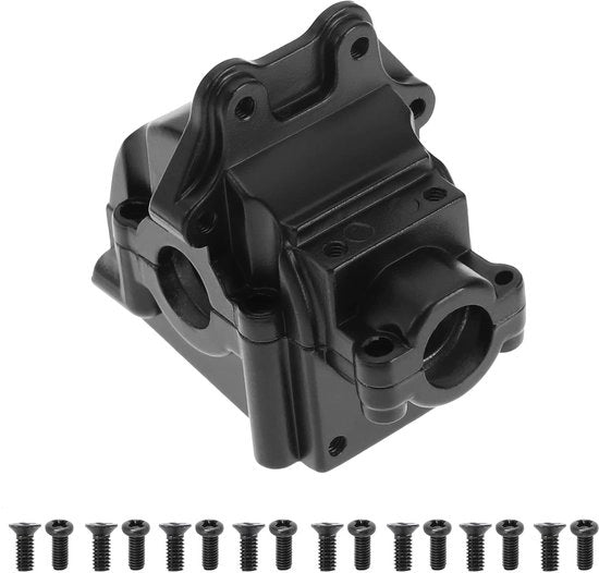 Copertura della trasmissione in lega di alluminio - Copertura superiore/ inferiore - Compatibile con WLtoys 144001 - Duraturo - Inclusi viti di montaggio - Finitura brillante - Copertura della trasmissione