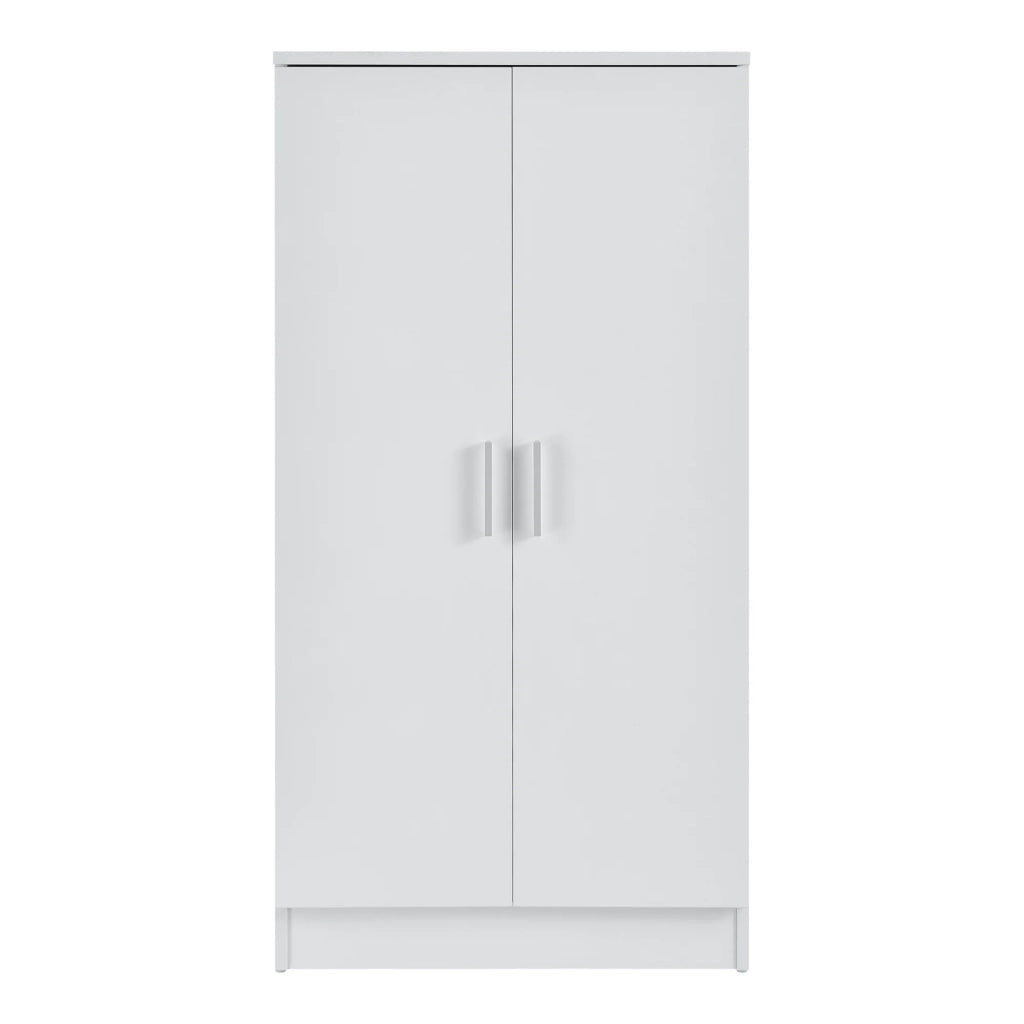 Scarpiera con 2 ante e 7 ripiani portaoggetti 108 x 55 x 35 cm MDF effetto bianco 03_0002837