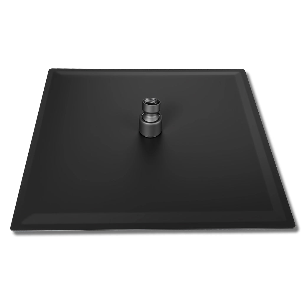 AICAIT Colonna doccia quadrata con soffione quadrato 30x30cm in acciaio inox nero, sistema doccia a 38℃ antiscottature