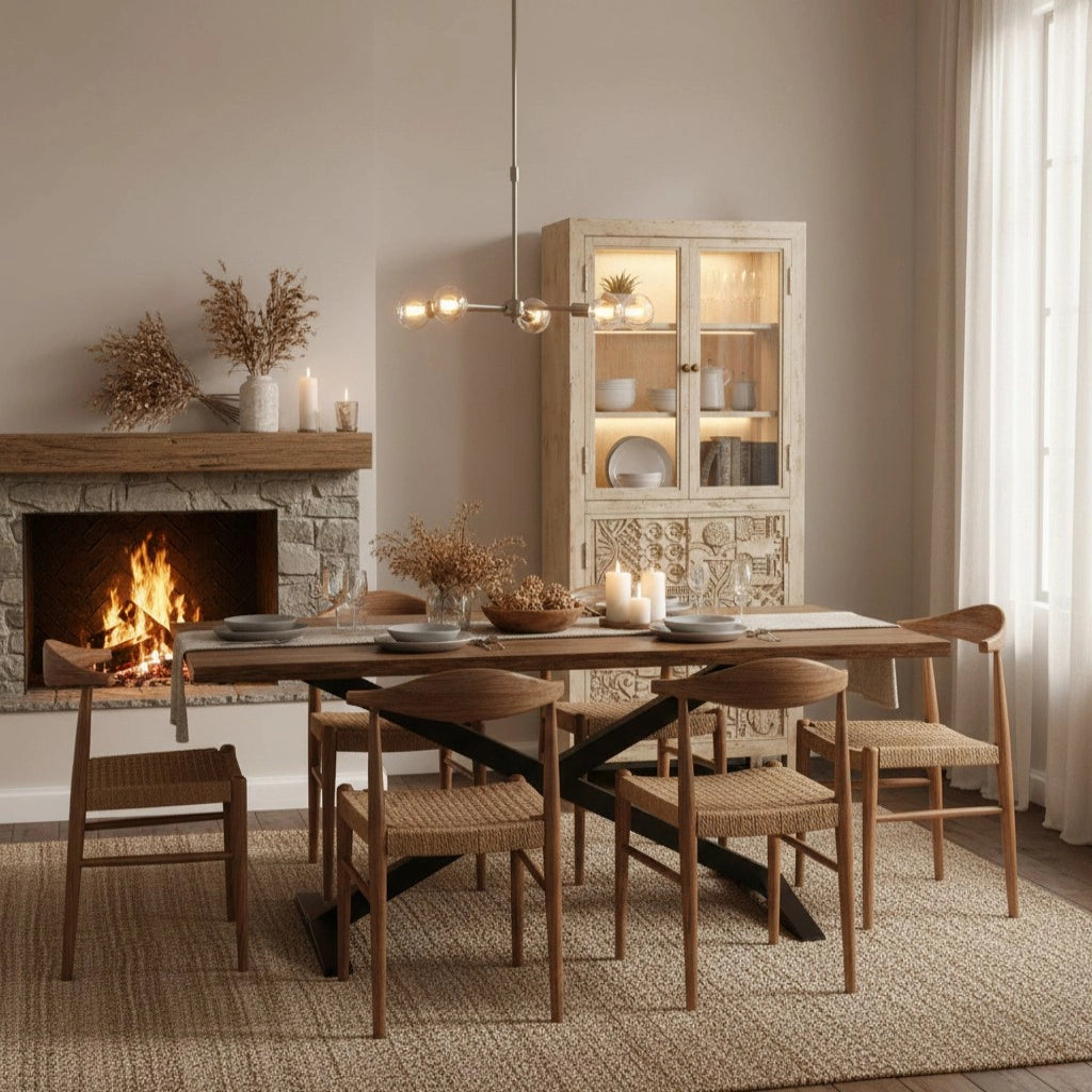 Vetrina in legno beige fatta a mano 80x40x180h cm