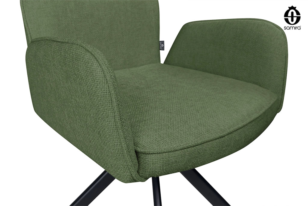 Sedia ufficio in tessuto, poltrona girevole verde oliva – Oslo
