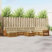 Set di divani da esterno con cuscino 9 pcs Naturale e Beige