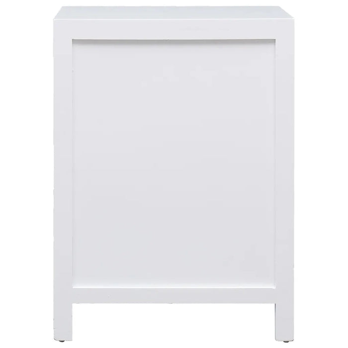 Comodino Bianco 38x28x52 cm in Legno di Paulownia  cod mxl 31254