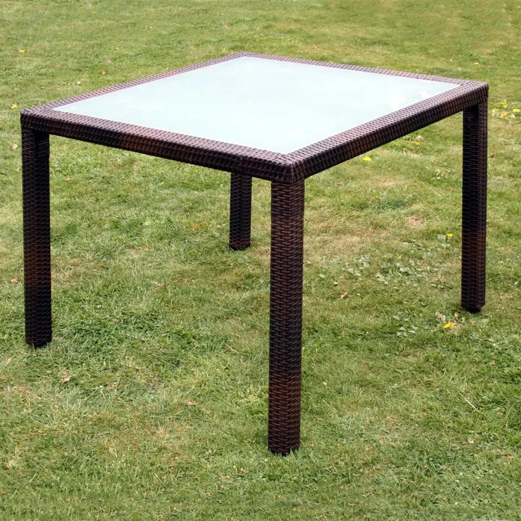 Set da Pranzo da Giardino 5 pz con Cuscini Polyrattan Marrone 43121