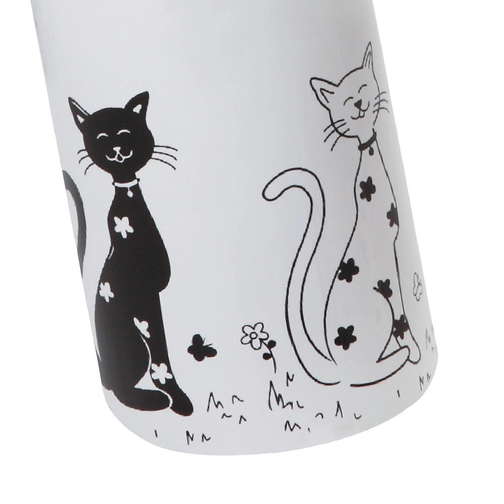 Bicchiere serie fibi in ceramica bianco decorato
