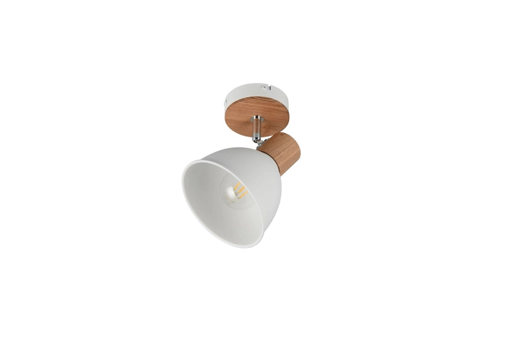 Faretto parete-soffitto bianco legno E27 DELUME RL