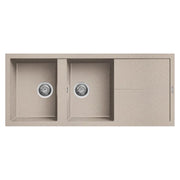 Lavello Elleci Incasso 2 vasche 116x50 Unico 500 Granitek Avena LGU50051
