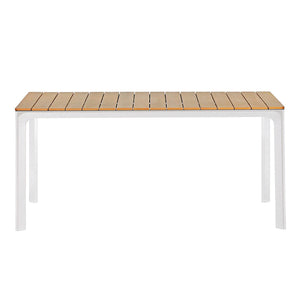 Tavolo da Giardino 180x100xH74 cm in alluminio e polywood Enna Bianco