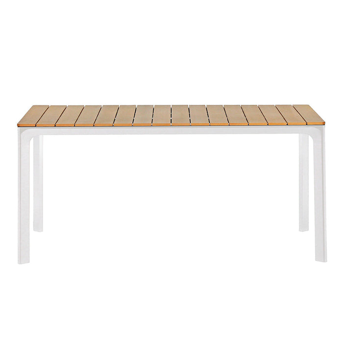 Tavolo da Giardino 180x100xH74 cm in alluminio e polywood Enna Bianco
