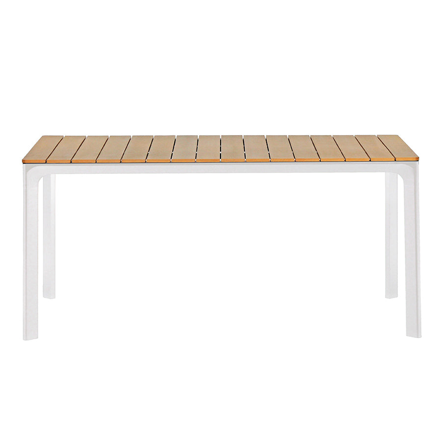 Tavolo da Giardino 180x100xH74 cm in alluminio e polywood Enna Bianco