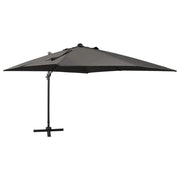 Ombrellone da giardino decentrato con palo e luci LED 300 cm antracite 02_0008517