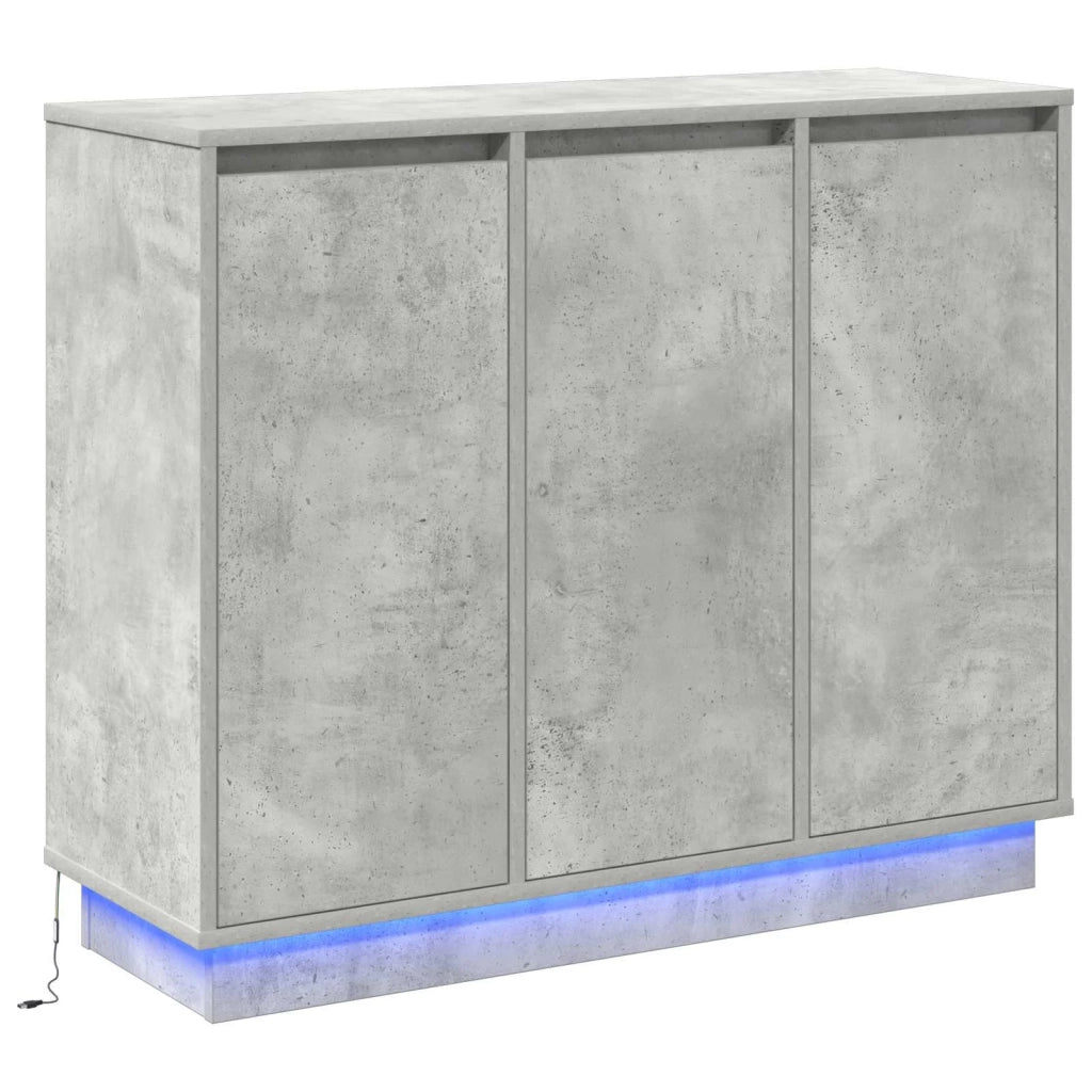 Madia LED Grigio cemento 90 x 32 x 75 cm Legno multistrato 869677