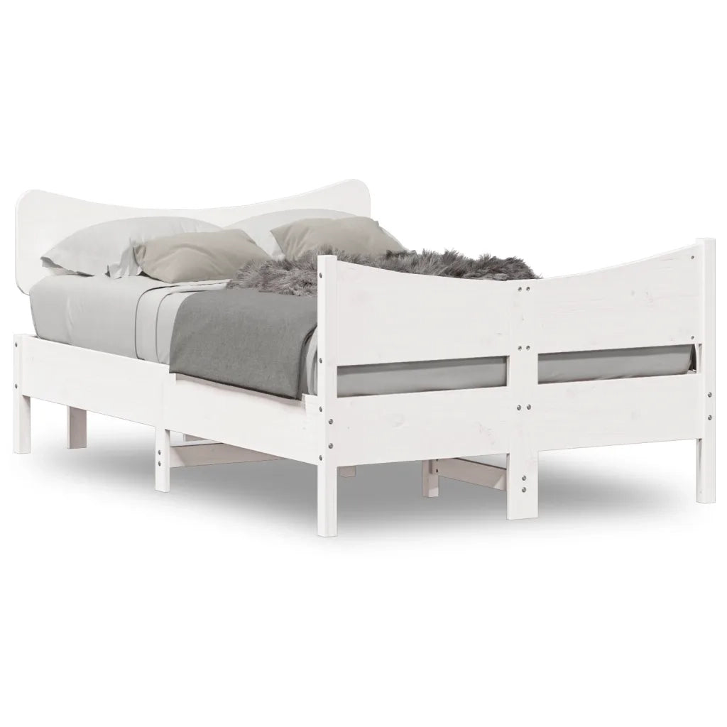 vidaXL Letto senza Materasso Bianco 120x190 cm Legno Massello di Pino
