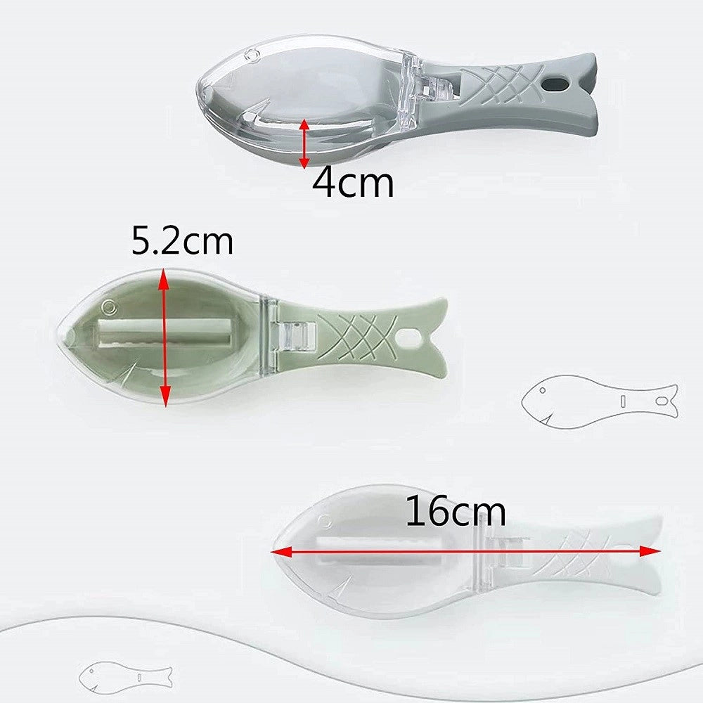 Trade Shop - Set 3pz Squamatore Pesci Raschietto Plastica Squame Pesce Casa Cucina Ristorante -